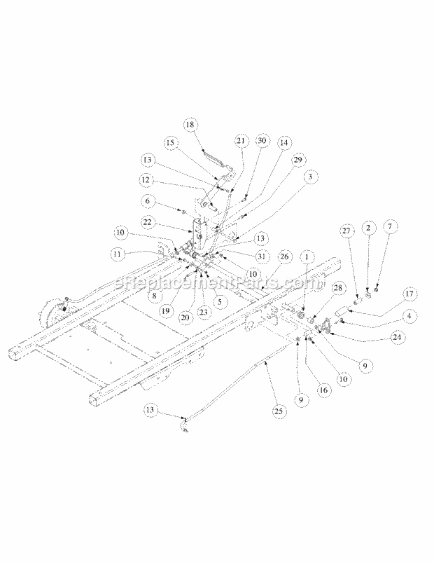 Brake Assembly Diagram and Parts List for M60-KW 53BB5D8X750 Cub Cadet Sprayer